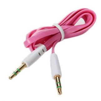 3.5mm (male) to 3.5mm (male) Audio Jack Plug Stereo Aux Lead Wire Cable Rose