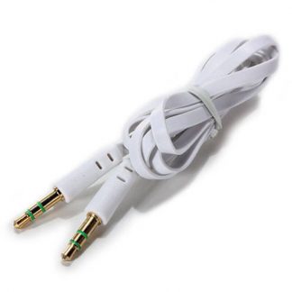 3.5mm (male) to 3.5mm (male) Audio Jack Plug Stereo Aux Lead Wire Cable White