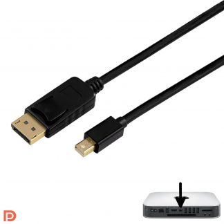 Apple Mac Mini PC Mini DisplayPort to DisplayPort(DP) Monitor 1.8m Gold 4K@60Hz Black Adapter Cord Wire Lead Cable
