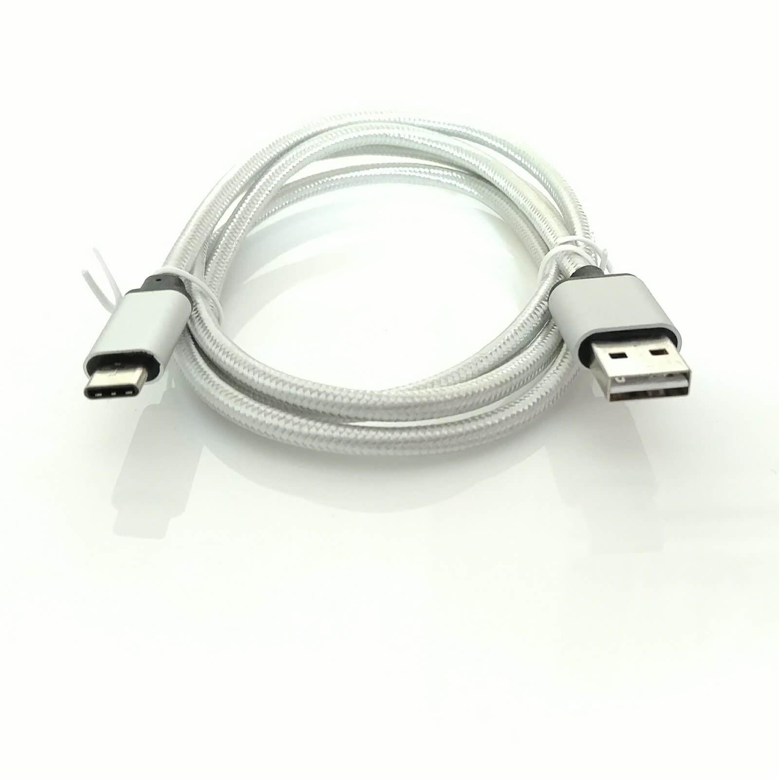 Asus Z500M, Z580CA Tablet USB-A(Reversible Type-A) to USB-C(Type C) Charge 'n Sync Laptop PC Car Charger Silver Cord Wire Lead Cable