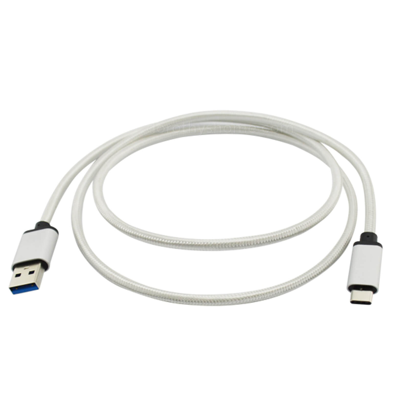 Meizu PRO 5, MX6 Smartphone USB-C to USB-A Charging Fast Charge ‘n Sync Data Laptop PC Silver 2m Lead Wire Cable