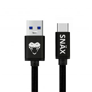SNÄX Bush Spira D5 USB C ( Type C ) to USB 3.1 Braided Data Fast Charger Cord Wire Lead Cable Black